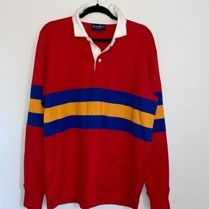 Rowing Blazers 70s Stripe Red/Yellow/Blue Stripe Rugby Size L